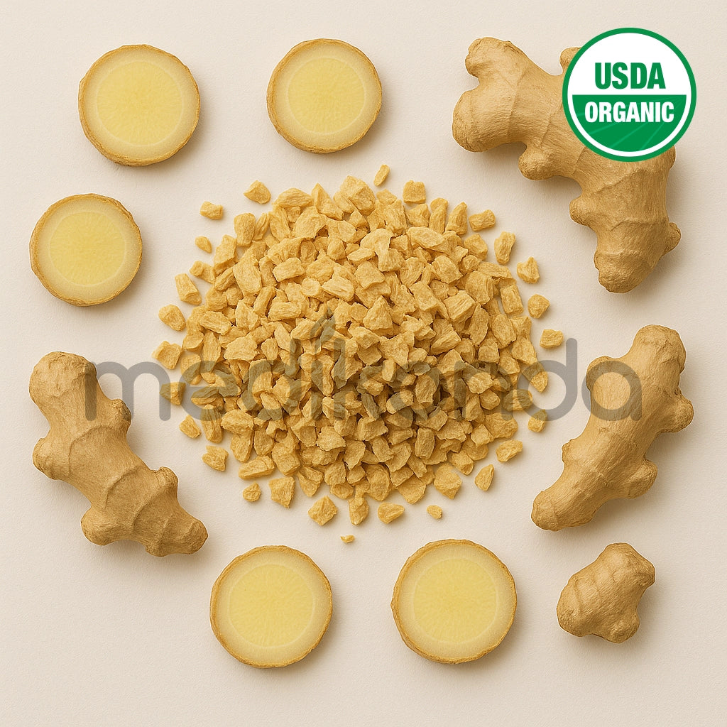 Dry / Dried / Dehydrated Peeled Ginger Tea Bag Cut TBC Pieces